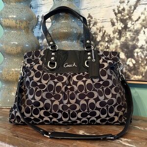 COACH ASHLEY Signature Sateen Black and Gray Shoulder Bag beautiful